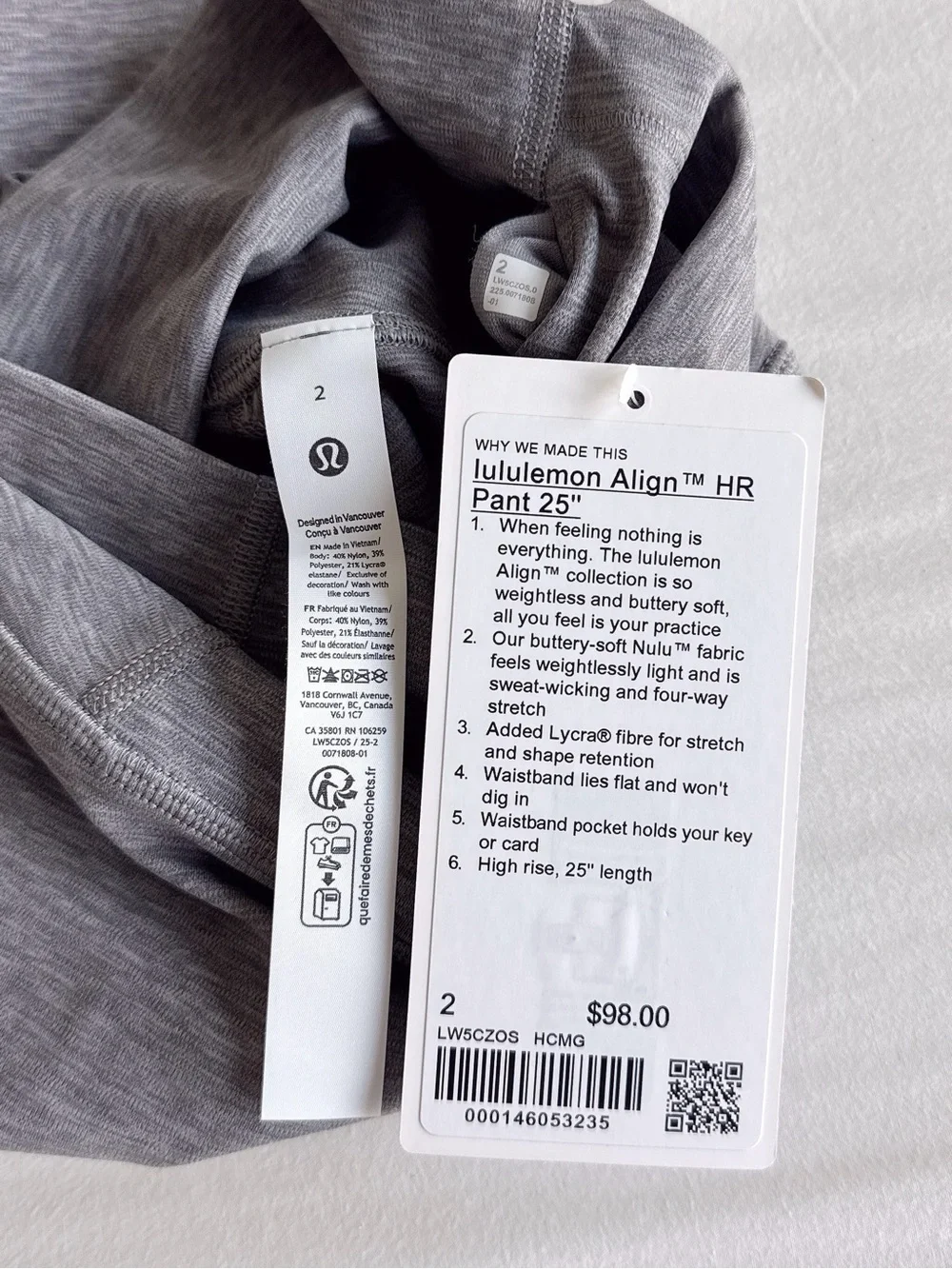 NWT lululemon Align High-Rise Pant 25